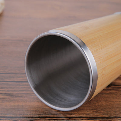 Bamboo Coffee Cup Stainless Steel Coffee Travel Mug