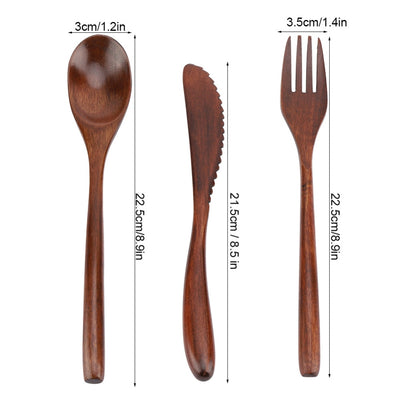 Elegant Retro Wooden Bamboo Cutlery