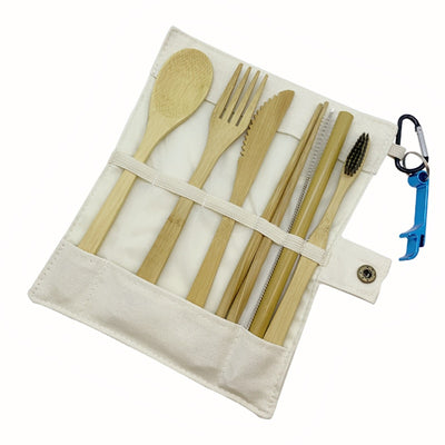 Bamboo Cutlery Set with Carrying Case
