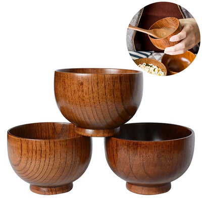 Natural Wood Bowl Eco Friendly Soup