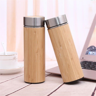 Natural Bamboo Tumbler 350ml 450ml Stainless Steel