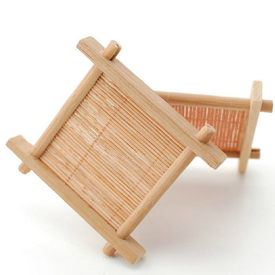 Natural 6pc 100% Bamboo Wood Trays