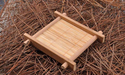 Natural 6pc 100% Bamboo Wood Trays