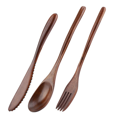 Elegant Retro Wooden Bamboo Cutlery