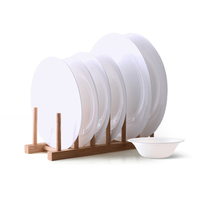 White Round Dinnerware Set Glass Eco Friendly