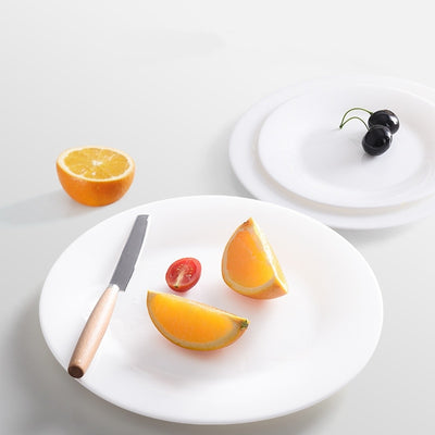 White Round Dinnerware Set Glass Eco Friendly