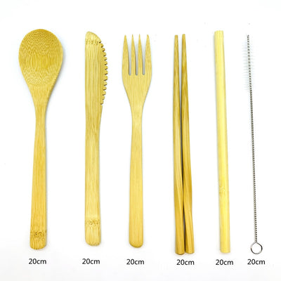Bamboo Cutlery Set with Carrying Case