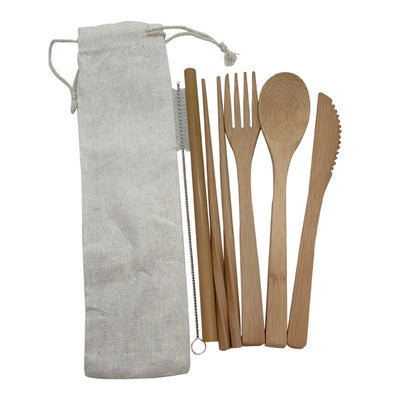 Bamboo Cutlery Set Travel Utensils Biodegradable