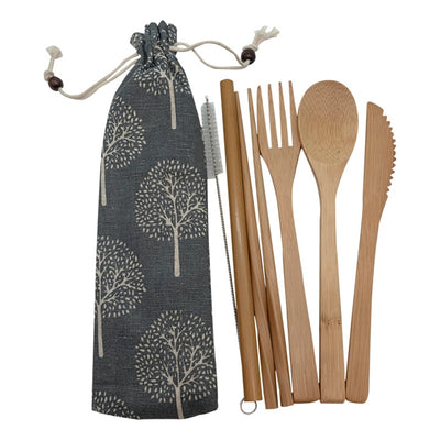 Bamboo Cutlery Set Travel Utensils Biodegradable