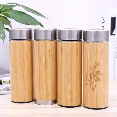Natural Bamboo Tumbler 350ml 450ml Stainless Steel