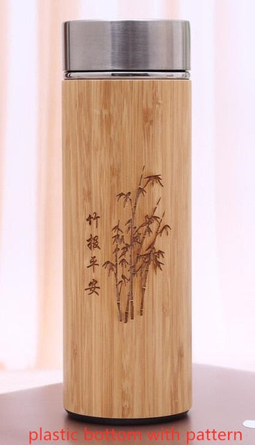 Natural Bamboo Tumbler 350ml 450ml Stainless Steel