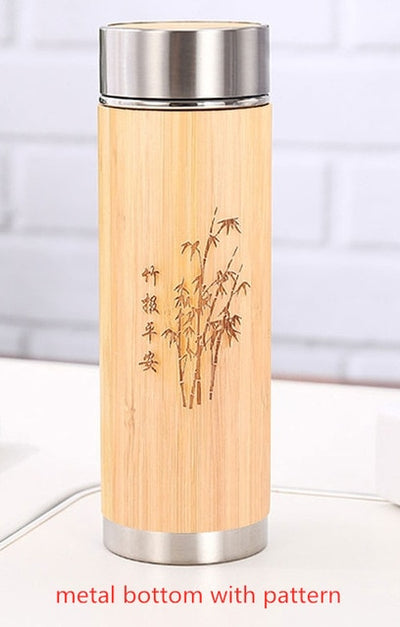 Natural Bamboo Tumbler 350ml 450ml Stainless Steel