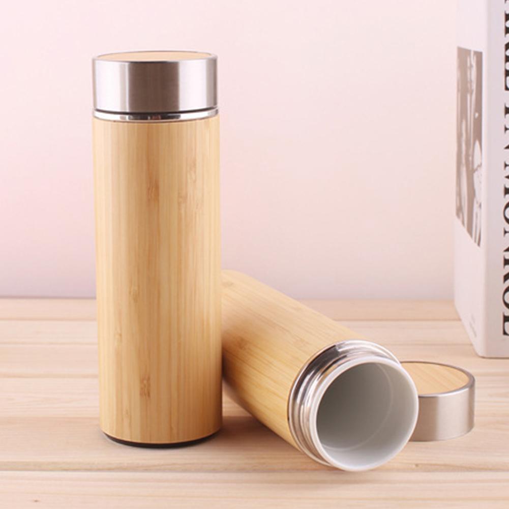 Bamboo Thermos Cup Ceramic Bottle Vacuum Flasks