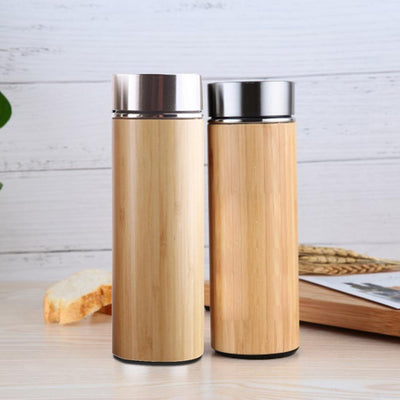 Bamboo Thermos Cup Ceramic Bottle Vacuum Flasks