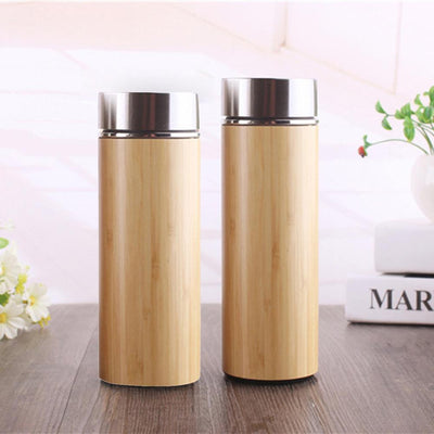 Bamboo Thermos Cup Ceramic Bottle Vacuum Flasks