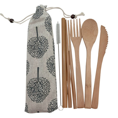 Bamboo Cutlery Set Travel Utensils Biodegradable
