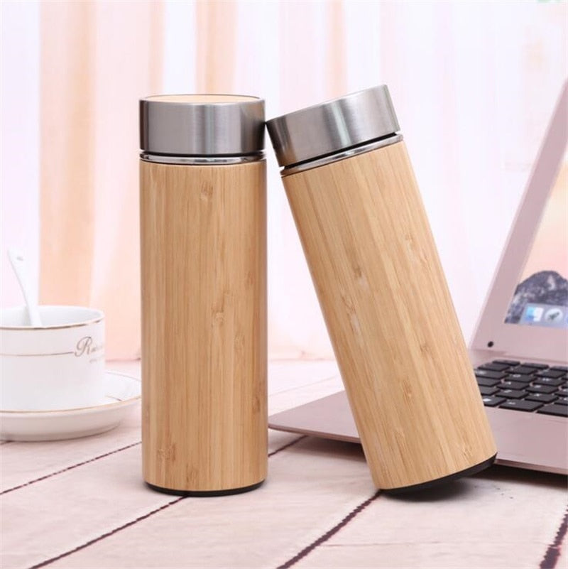 Natural Bamboo Tumbler 350ml 450ml Stainless Steel