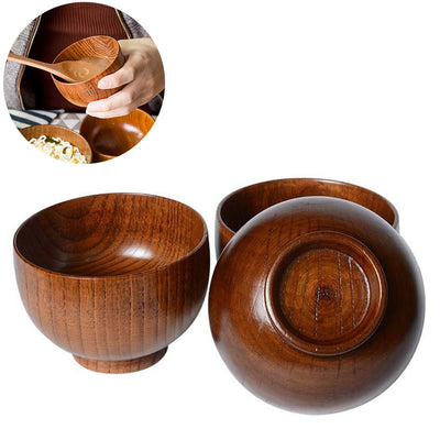 Natural Wood Bowl Eco Friendly Soup