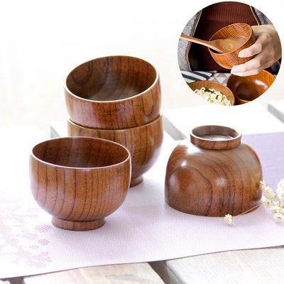 Natural Wood Bowl Eco Friendly Soup
