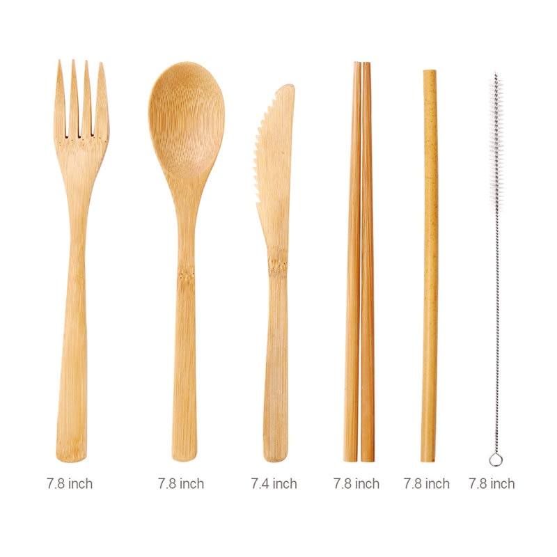 Bamboo Travel Utensils Reusable Bamboo Cutlery