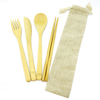 Bamboo Travel Utensils Reusable Bamboo Cutlery