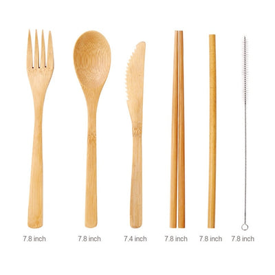 Bamboo Travel Utensils Reusable Bamboo Cutlery