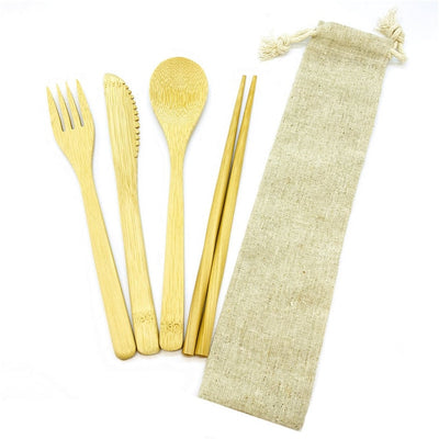 Bamboo Travel Utensils Reusable Bamboo Cutlery