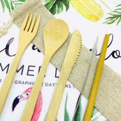 Bamboo Travel Utensils Reusable Bamboo Cutlery