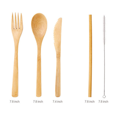 Bamboo Travel Utensils Reusable Bamboo Cutlery
