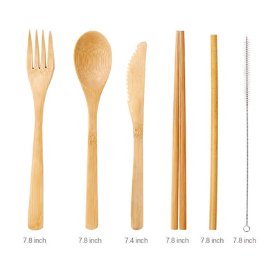 Bamboo Cutlery Set with Carrying Case